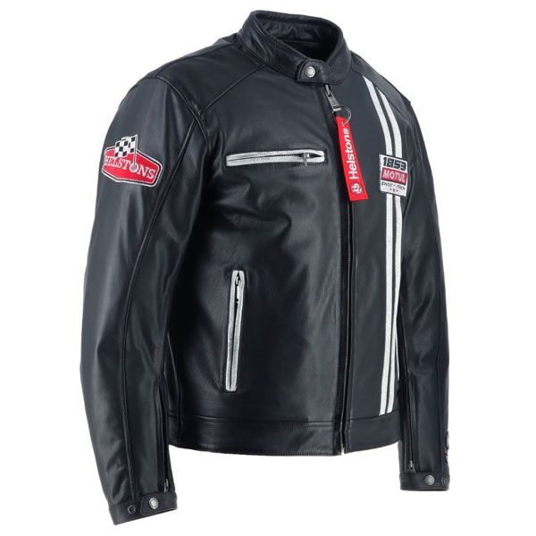 Helstons Boxer Leather Rag Black White