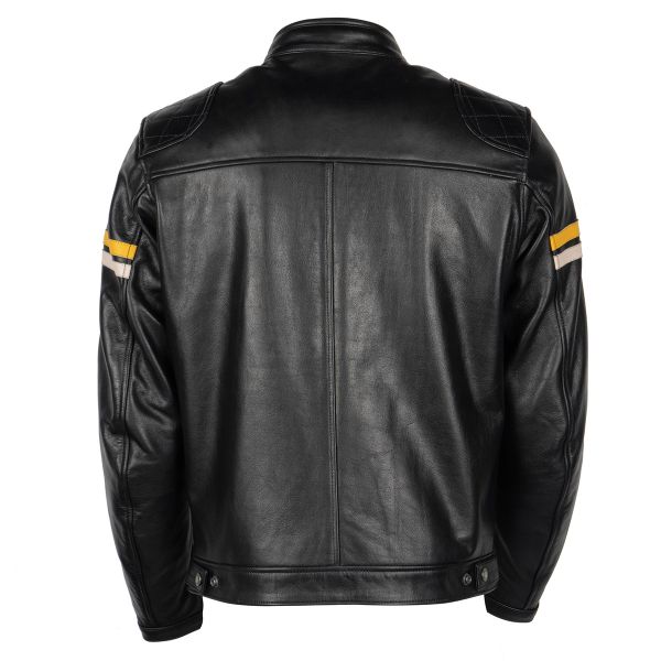 Helstons Chevy Leather Black Yellow Beige