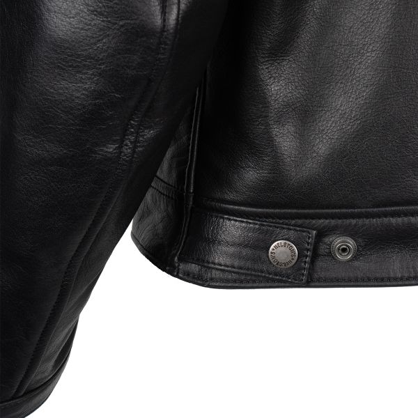 Helstons Chevy Leather Black Yellow Beige