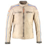 Motorcycle Jackets Helstons Clubman Leather Beige Orange Sky Blue