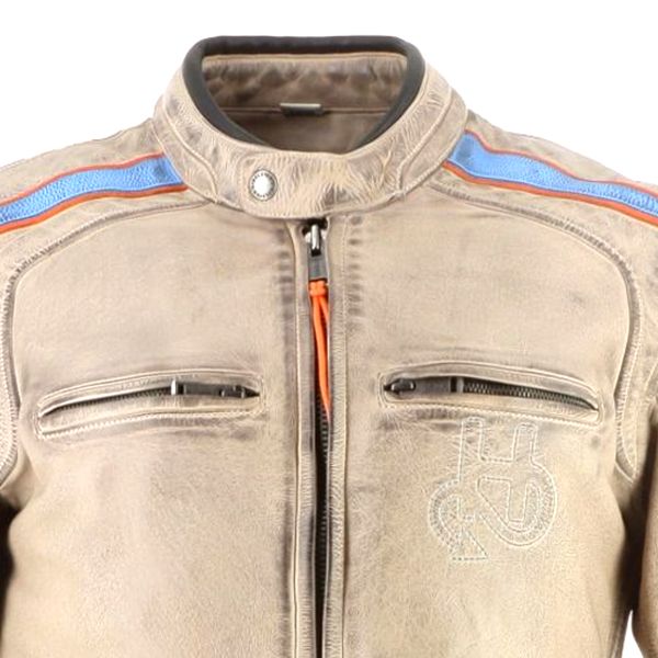 Helstons Clubman Leather Beige Orange Sky Blue