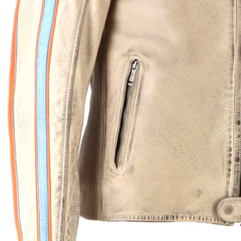 Helstons Clubman Leather Beige Orange Sky Blue