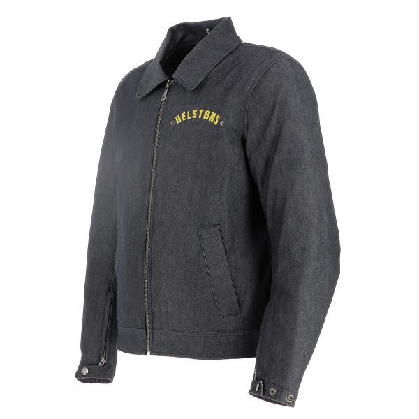 Motorcycle Jackets Helstons Garage Coton Cordura Blue Yellow
