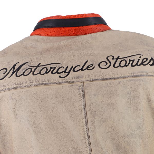 Helstons Indianapolis Air Leather Black Beige Orange