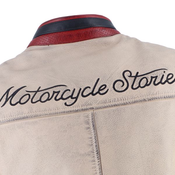 Helstons Indianapolis Leather Black Beige Red