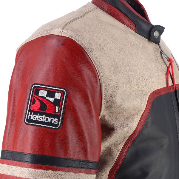 Helstons Indianapolis Leather Black Beige Red