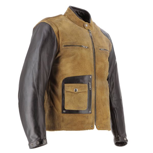 Helstons Johnson Leather Rag Black Suede Beige