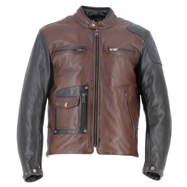 Motorcycle Jackets Helstons Johnson Leather Rag Tan Black Motorcycle Jackets Helstons Johnson Leather Rag Tan Black