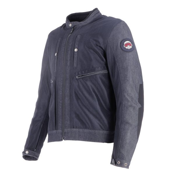 Helstons Raid Air Coton Denim Mesh Blue