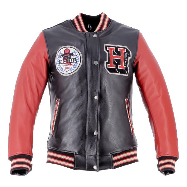 Motorcycle Jackets Helstons Student Motul Leather Black Red Motorcycle Jackets Helstons Student Motul Leather Black Red