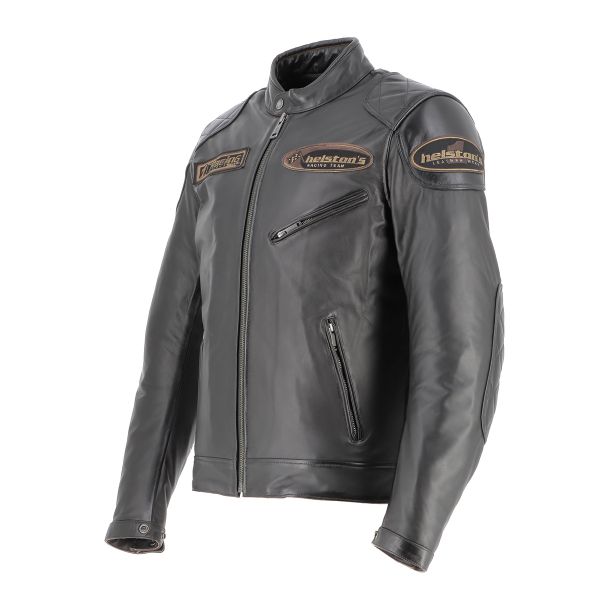 Motorcycle Jackets Helstons Trevor Leather Rag Brown Black Motorcycle Jackets Helstons Trevor Leather Rag Brown Black
