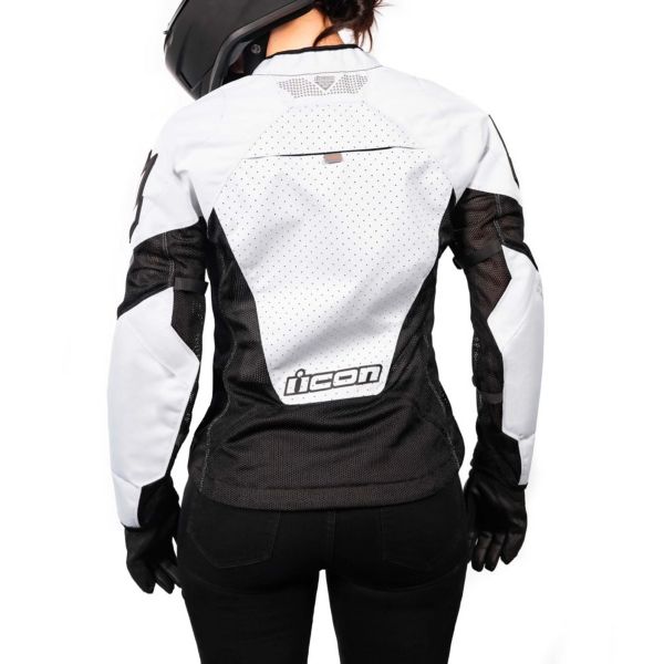 Motorcycle jacket ICON Mesh AF Woman White ready to ship iCasque