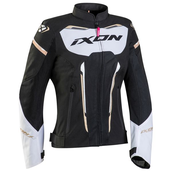 Motorcycle Jackets Ixon Striker Air LD Black White Gold