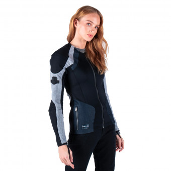 Motorcycle Jackets Knox Urbane Pro MK2 Woman Black Grey Denim