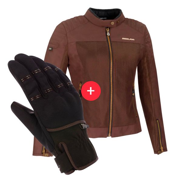 Motorcycle Jackets Segura Lady Oskar Brown + Maverick Brown Black