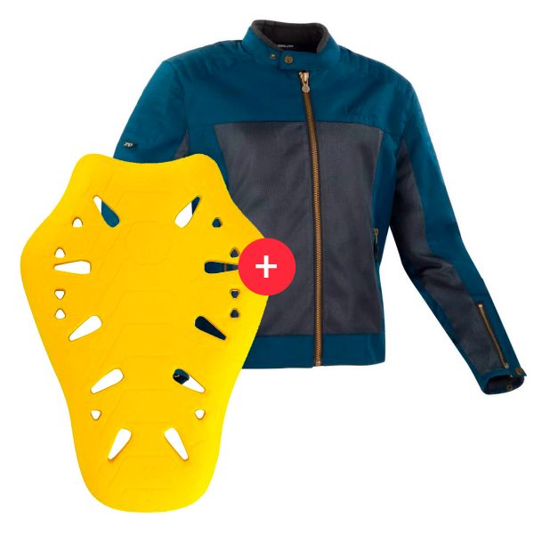 Motorcycle Jackets Segura Oskar Marine + Flex Omega Back Protector Level 2