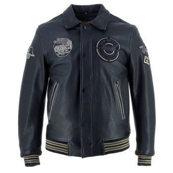 Motorcycle Jackets Von Dutch Brooklyn Leather Wash Black