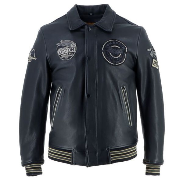Motorcycle Jackets Von Dutch Brooklyn Leather Wash Black