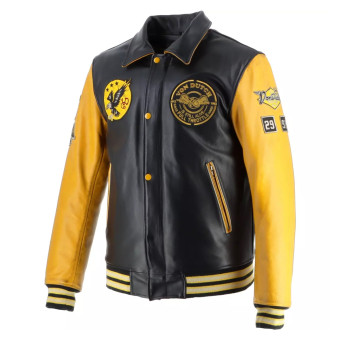 Von Dutch Brooklyn Leather Wash Black Yellow