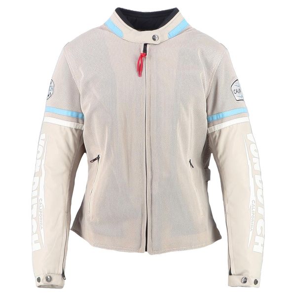 Motorcycle Jackets Von Dutch California Girl Air Mesh Silver Blue Sky White