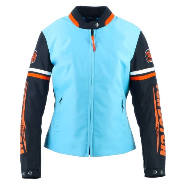 Motorcycle Jackets Von Dutch California Girl Blue Sky Black White Orange