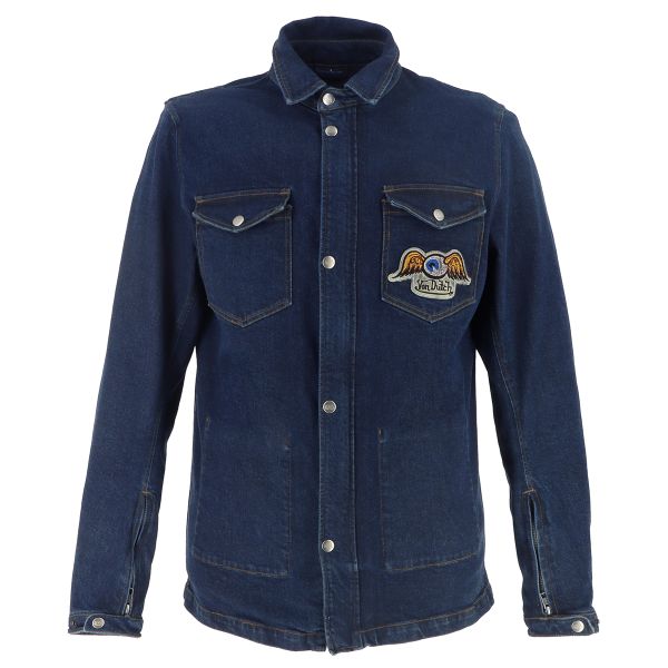 Motorcycle Coats Von Dutch Captain Denim Blue Dirty