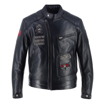 Motorcycle Jackets Von Dutch Coliseum Leather Rag Black