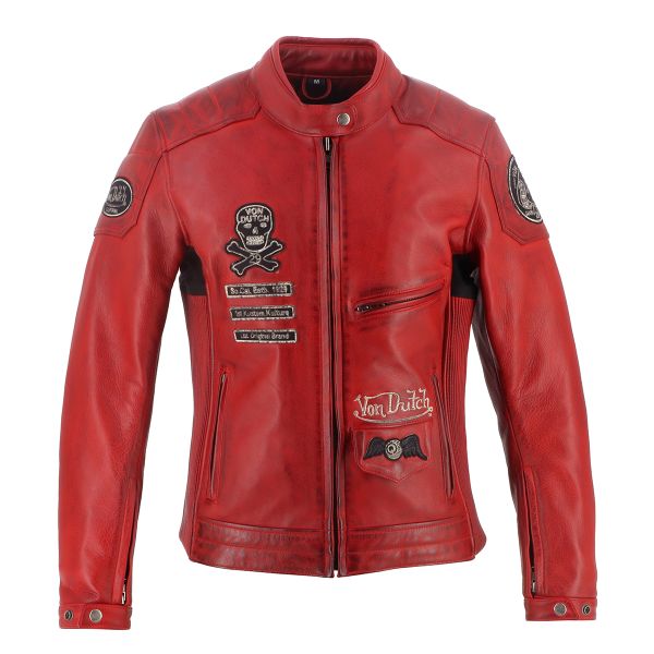 Motorcycle Jackets Von Dutch Pretty Leather Soft Red