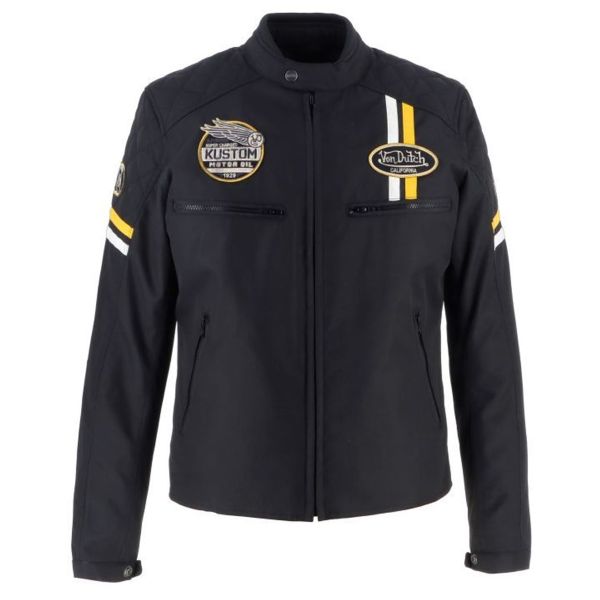 Motorcycle Jackets Von Dutch Race Now Black White Yellow