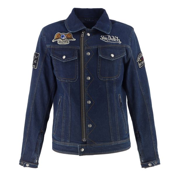 Motorcycle Jackets Von Dutch Westy Denim Blue Dirty