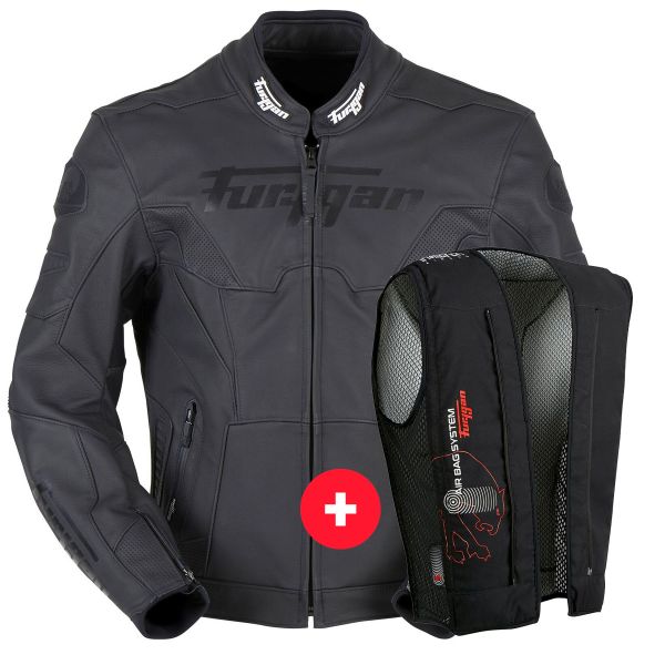 Motorcycle Jackets Furygan Bullring Black + Fury Air Bag System