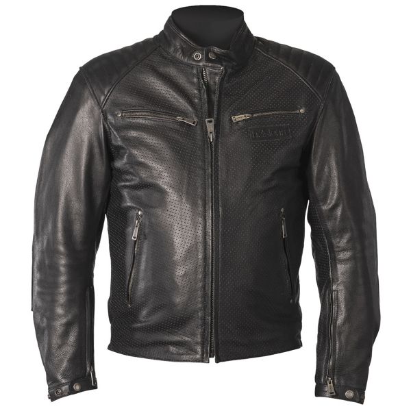 Motorcycle jacket Helstons Classico Leather Perforated Black ready to ...