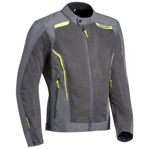 Motorcycle Jackets Ixon Cool Air Grey Yellow Motorcycle Jackets Ixon Cool Air Grey Yellow