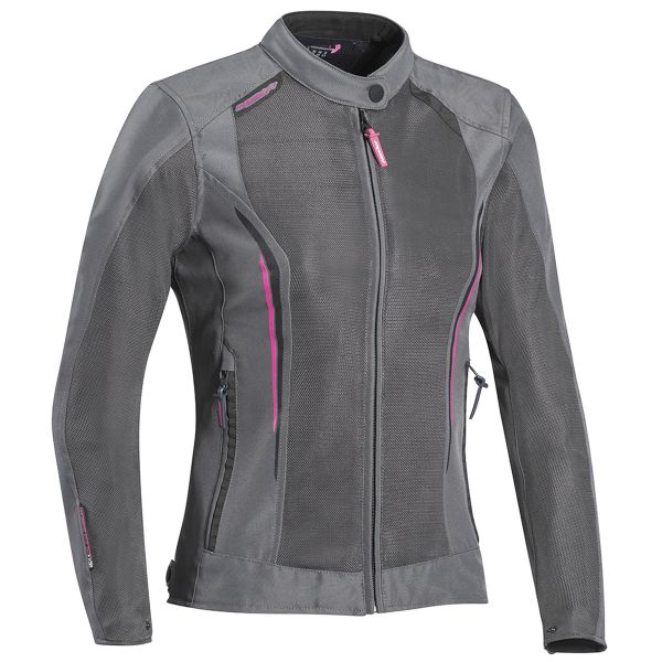 Motorcycle Jackets Ixon Cool Air Lady Grey Fuchsia
