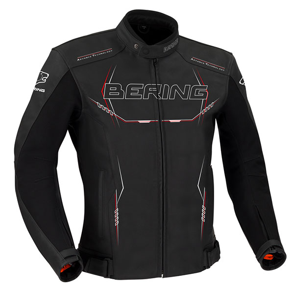 Motorcycle Jackets Bering Forcio Leather Black White Red