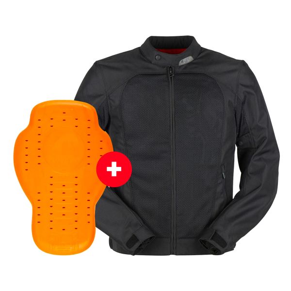 Motorcycle Jackets Furygan Genesis Mistral Evo 2 Black + Back Protector D3O Viper Level 2