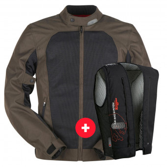 Motorcycle Jackets Furygan Genesis Mistral Evo 2 Brown Black + Fury Air Bag System