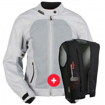 Motorcycle Jackets Furygan Genesis Mistral Lady Evo 2 Pearl + Fury Air Bag System