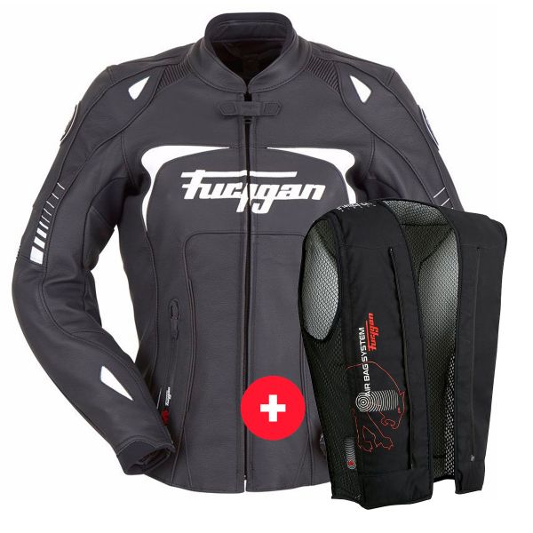 Motorcycle Jackets Furygan Ginger Black White + Fury Air Bag System