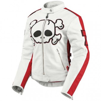 Motorcycle Jackets ICON Hella Crossbone Racer Crusader White