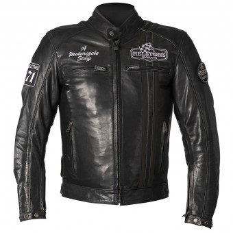 Motorcycle Jackets Helstons Indy Leather Rag Black Motorcycle Jackets Helstons Indy Leather Rag Black