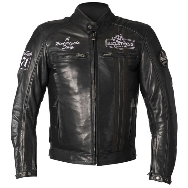 Motorcycle Jackets Helstons Indy Leather Rag Black