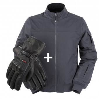Motorcycle Jackets Furygan Malcom Ardoise + Land D3O Evo Black Motorcycle Jackets Furygan Malcom Ardoise + Land D3O Evo Black