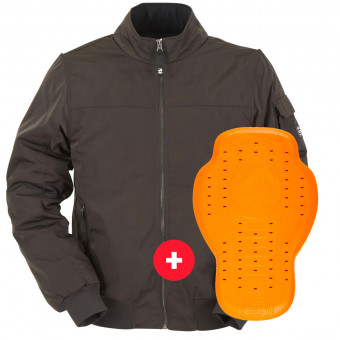 Motorcycle Jackets Furygan Malcom Chocolate + Back Protector D3O Viper Level 2