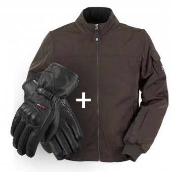 Motorcycle Jackets Furygan Malcom Chocolate + Land D3O Evo Black Motorcycle Jackets Furygan Malcom Chocolate + Land D3O Evo Black
