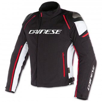 Motorcycle Jackets Dainese Racing 3 D-Dry Black White Fluo Red