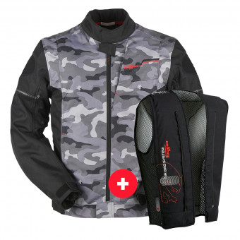 Motorcycle Jackets Furygan Riley Black Camouflage + Fury Air Bag System