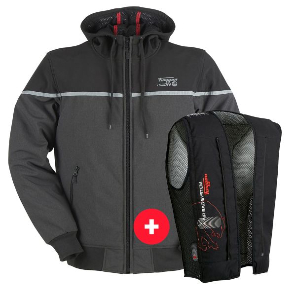Motorcycle Jackets Furygan Sektor Black Grey Anthracite + Fury Air Bag System