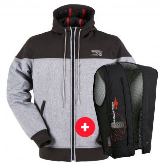 Motorcycle Jackets Furygan Sektor Black Grey + Fury Air Bag System