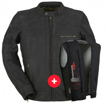 Motorcycle Jackets Furygan Shepard Vented Black + Fury Air Bag System